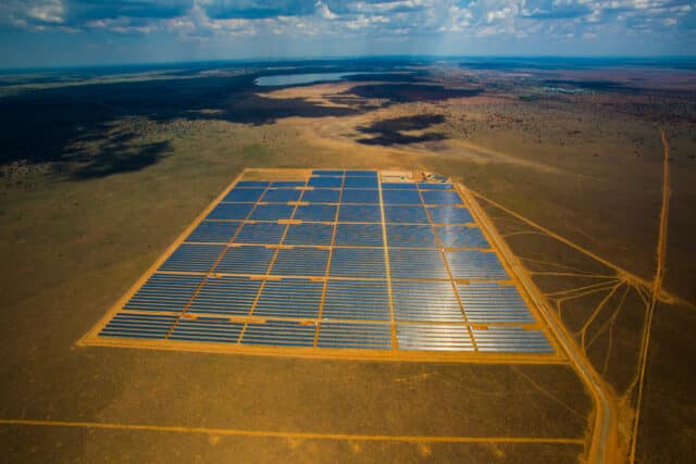 aerial view of solar farm