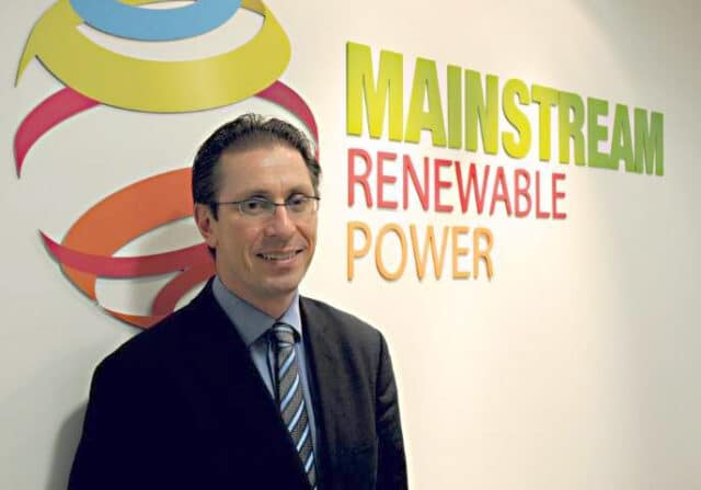 portrait of Andy Kinsella against mainstream renewable power logo