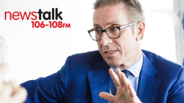 Mainstream Group CEO Andy Kinsella and newstalk logo