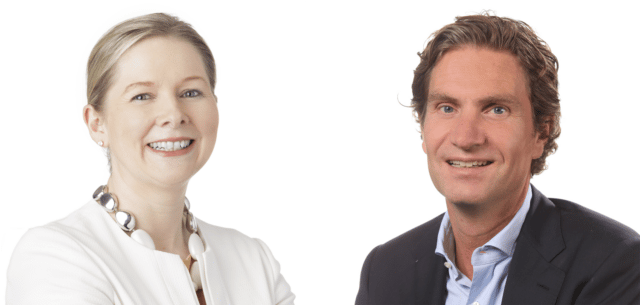 Mainstream's Mary Quaney, left, and Vincent Goedegebuure of ABN AMRO