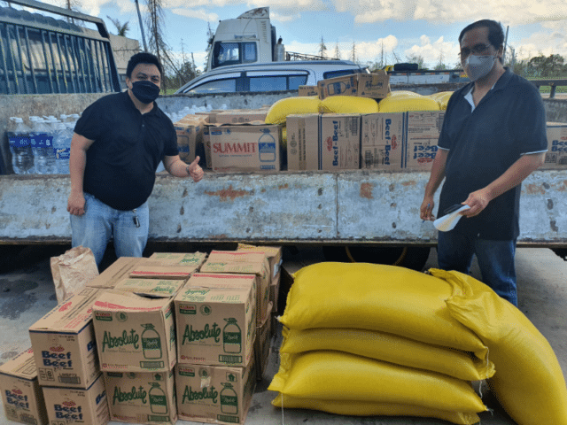 Mainstream community liaison officer hands over truck-load of disaster relief supplies