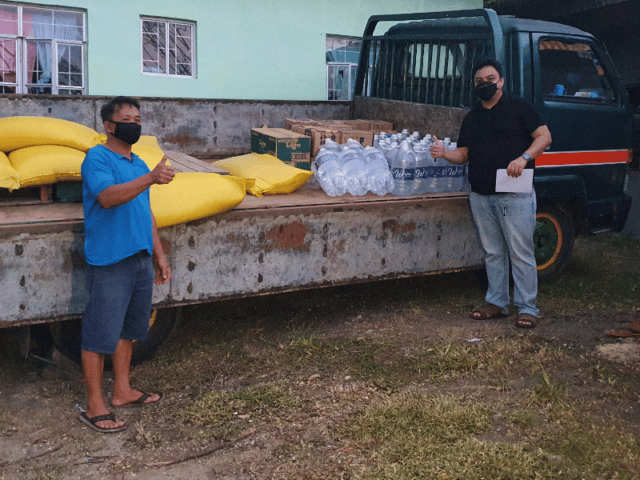 Mainstream community liaison officer hands over truck-load of disaster relief supplies