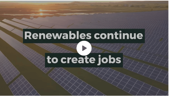 Solar Park image with click-through to renewables job creation video