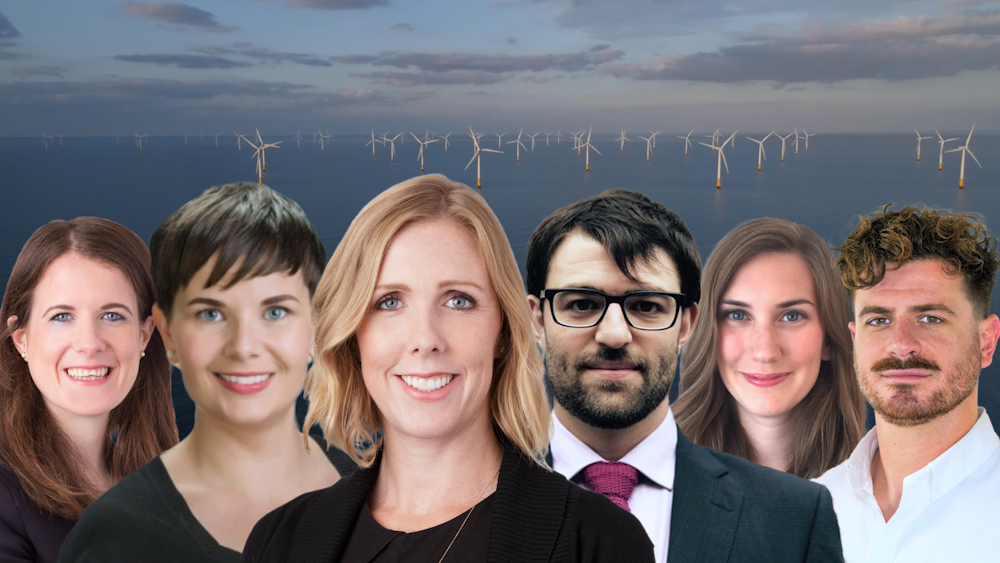Picture of Mainstream US Team against offshore wind background
