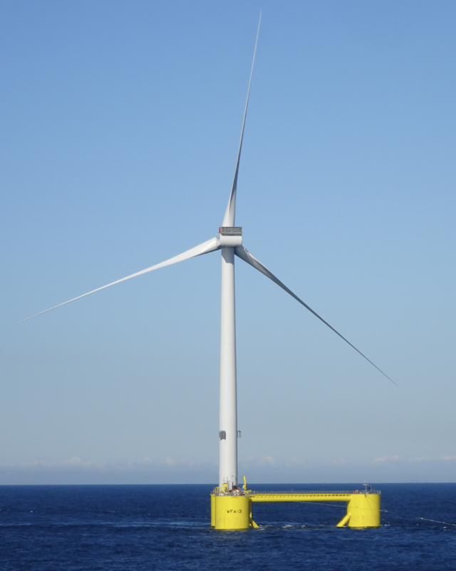 floating offshore wind turbine at sea