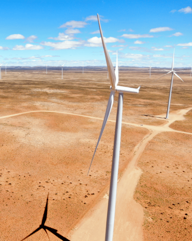 Kangnas wind turbines overlook the Nama-Karoo shrublands