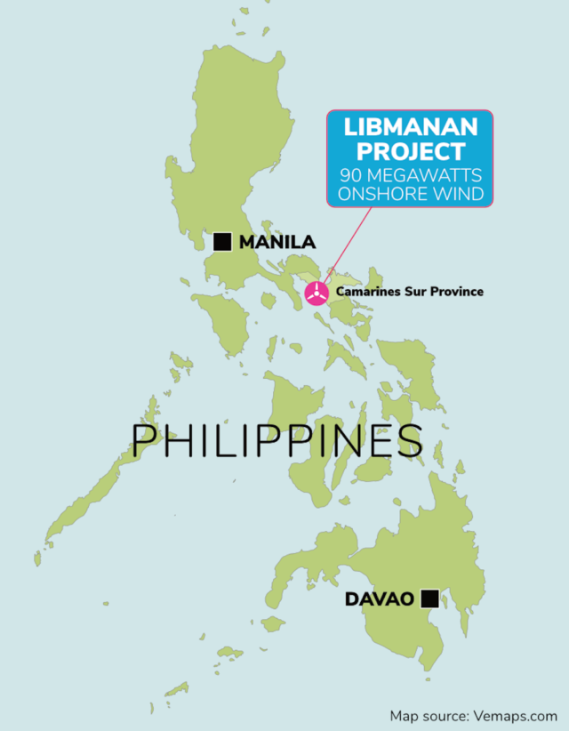 map of philippines showing libmanan project in the camarines sur province