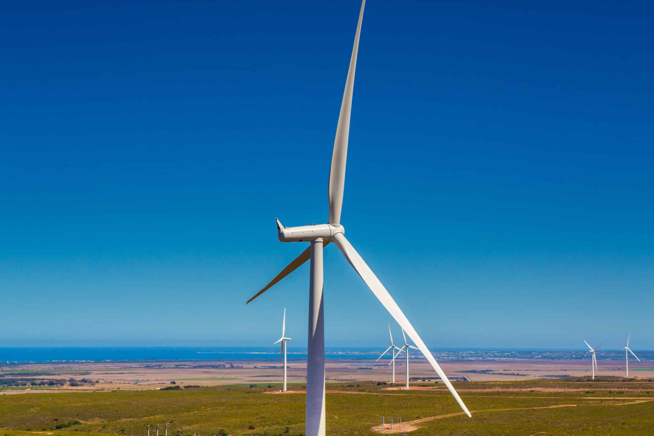 a jeffreys bay wind turbine - showing the quality of our global development standard mainstream renewable power