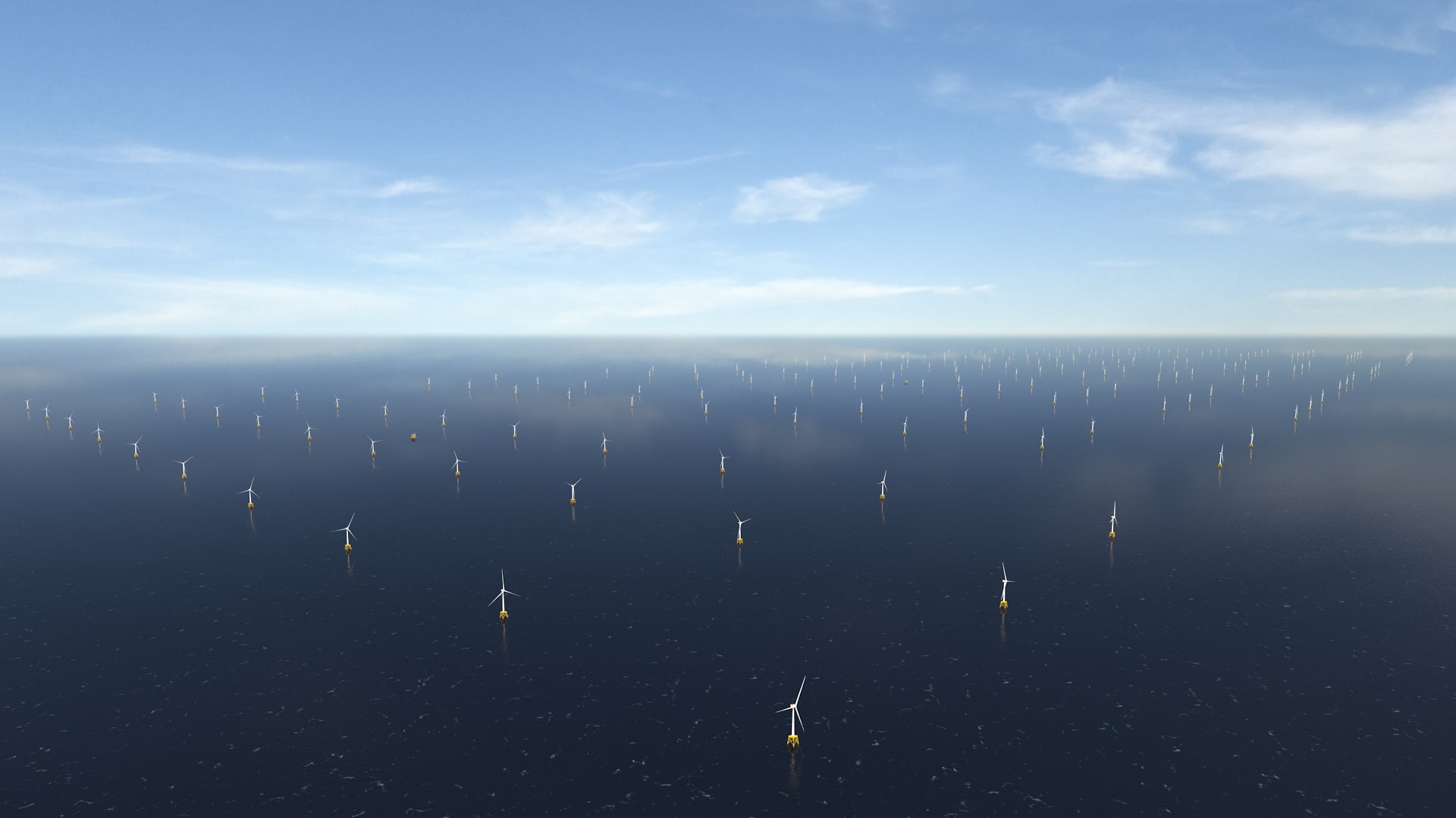 Digital rendering of an Australian Offshore Wind Farm