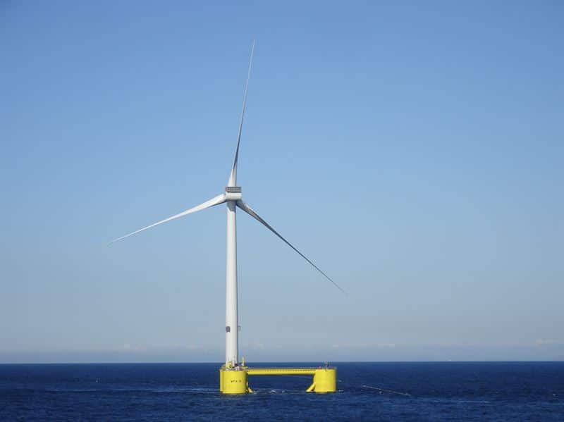 Floating Offshore wind turbine at sea