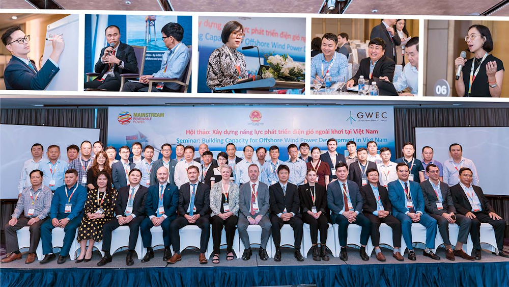 Delegates from 16 Vietnamese provincial and city authorities sitting for a group photo at Capacity Building seminar in Hanoi