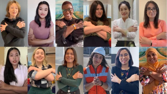 Mainstream Renewable Power women embracing themselves for International Women's Day 2023