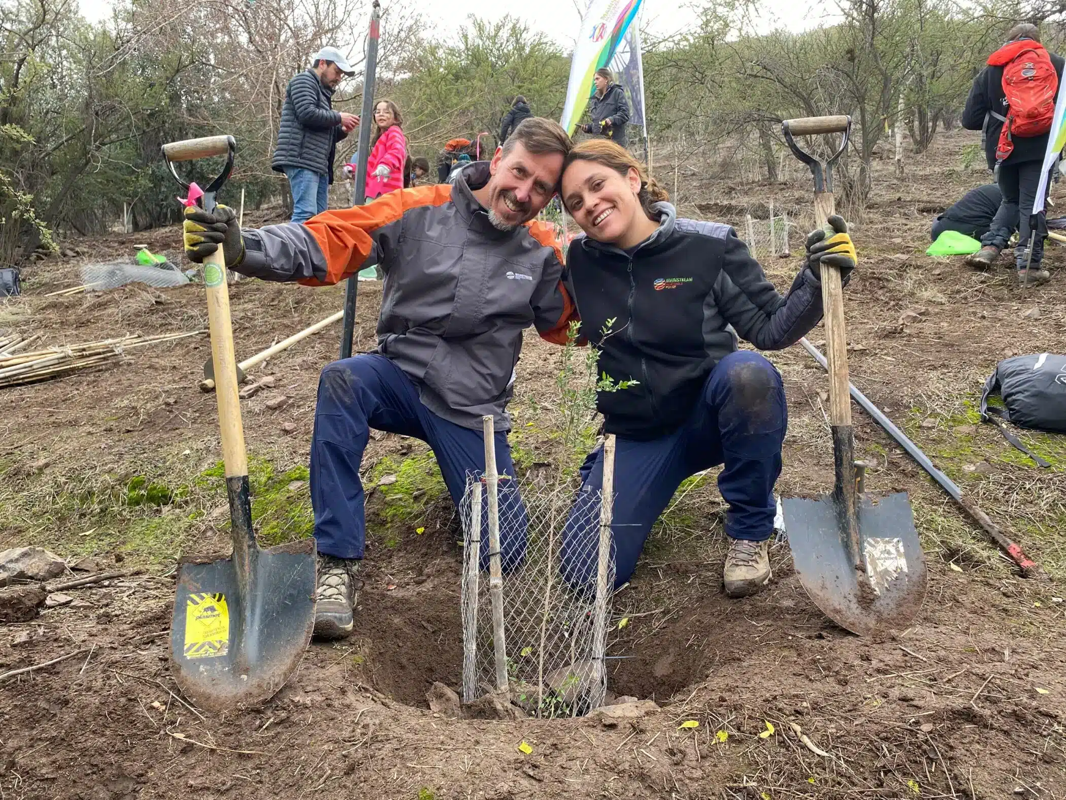 Mainstream people planting trees reforestation Santiago Chile