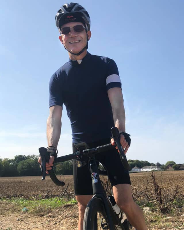 Mainstream's new Head of Legal in cycling gear and on a bike