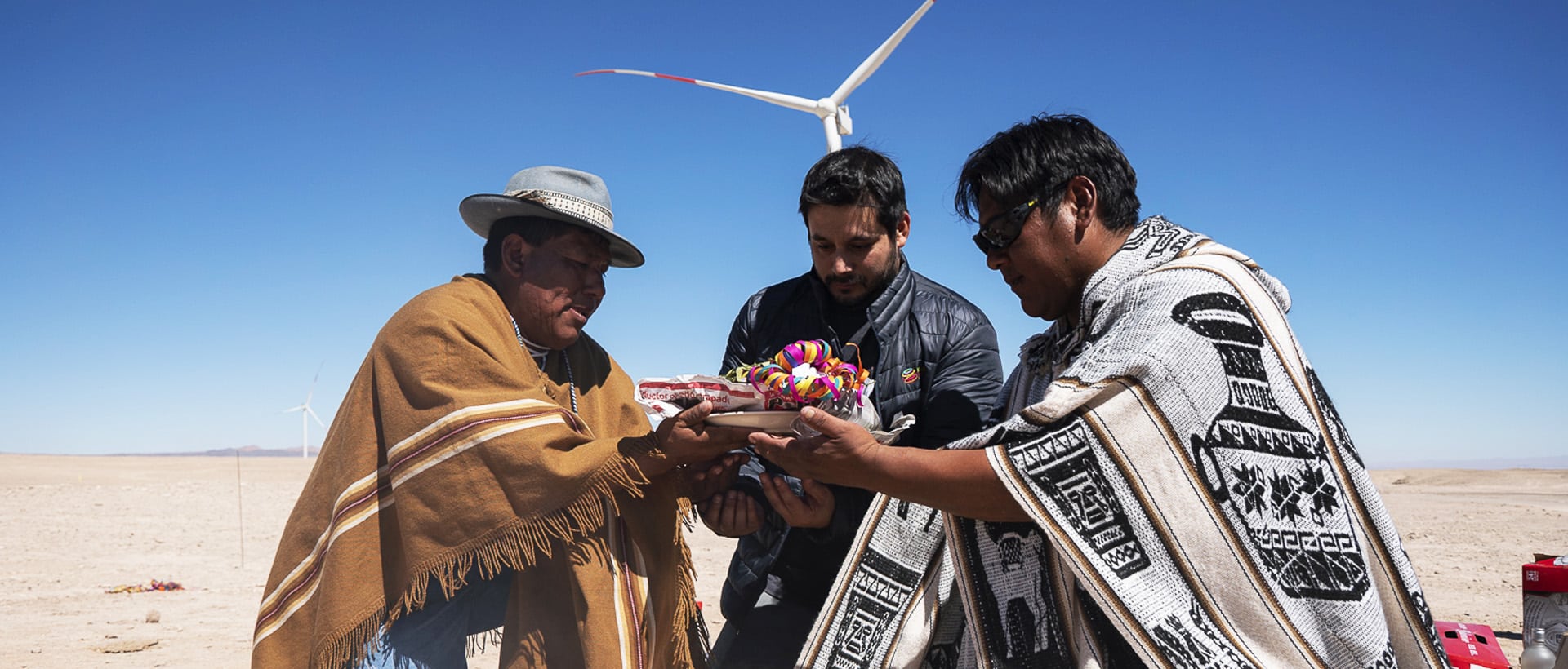 Ancient indigenous rite being performed at Mainstream wind farm