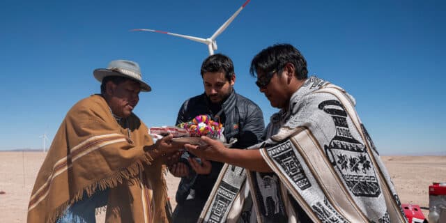 Ancient indigenous rite being performed at Mainstream wind farm