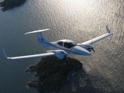 HiDef Aerial Surveying plane in flight over sea